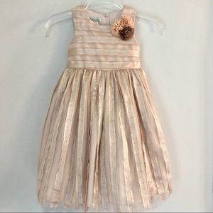 Pippa & Julie Blush Gold Lace and Sequin Dress